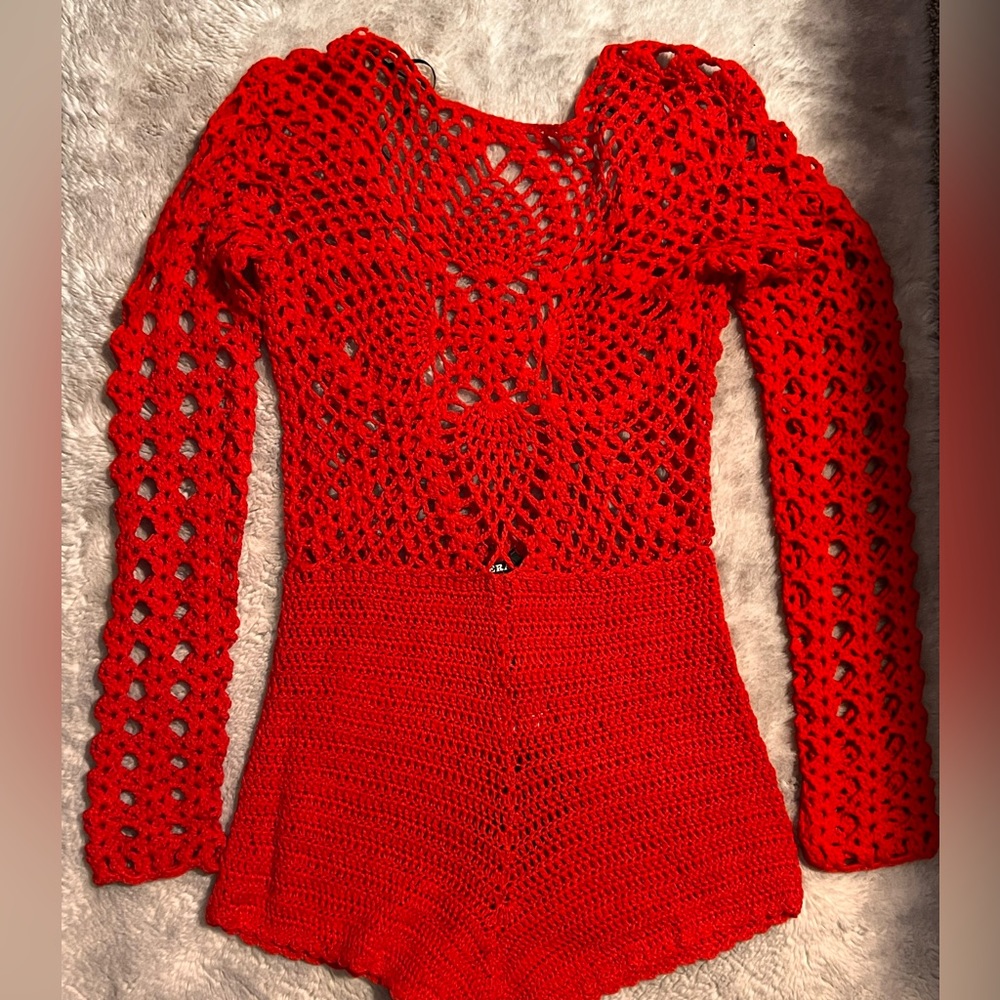 Read, crochet, bathing, suit, cover-up
